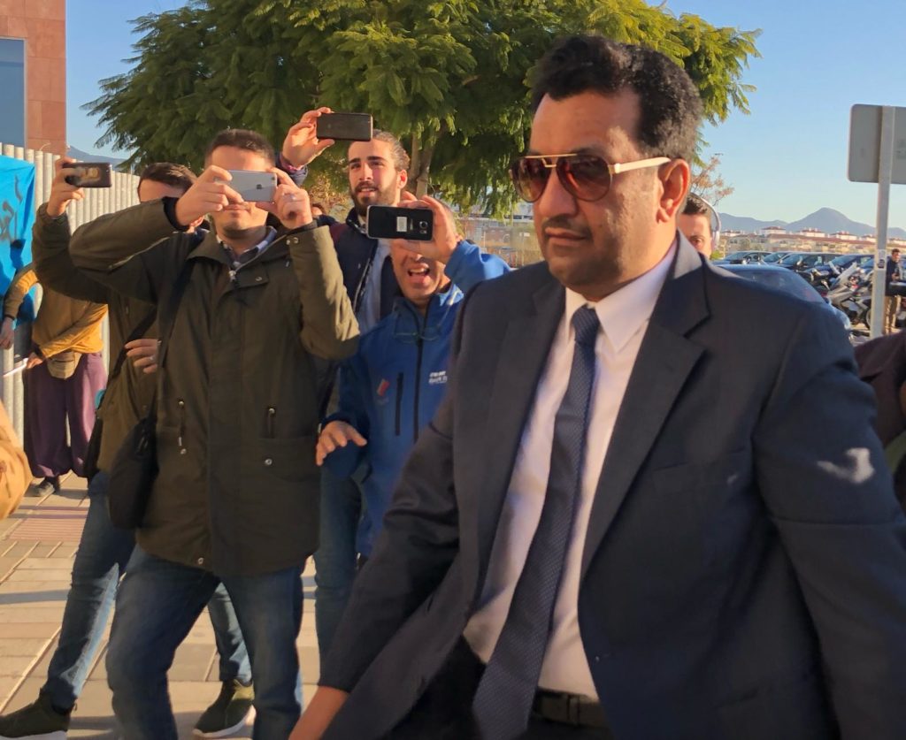 Al-Thani a su llegada a la Ciudad de Justicia de Málaga