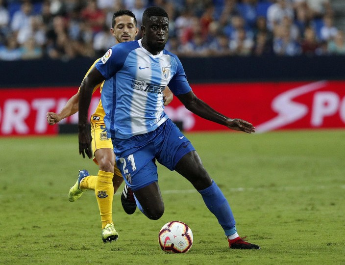 Alfred N'Diaye en un encuentro con el Málaga CF