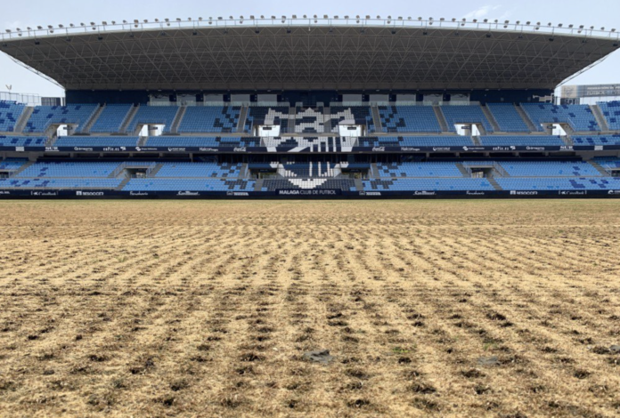 La Rosaleda comienza el cambio de césped