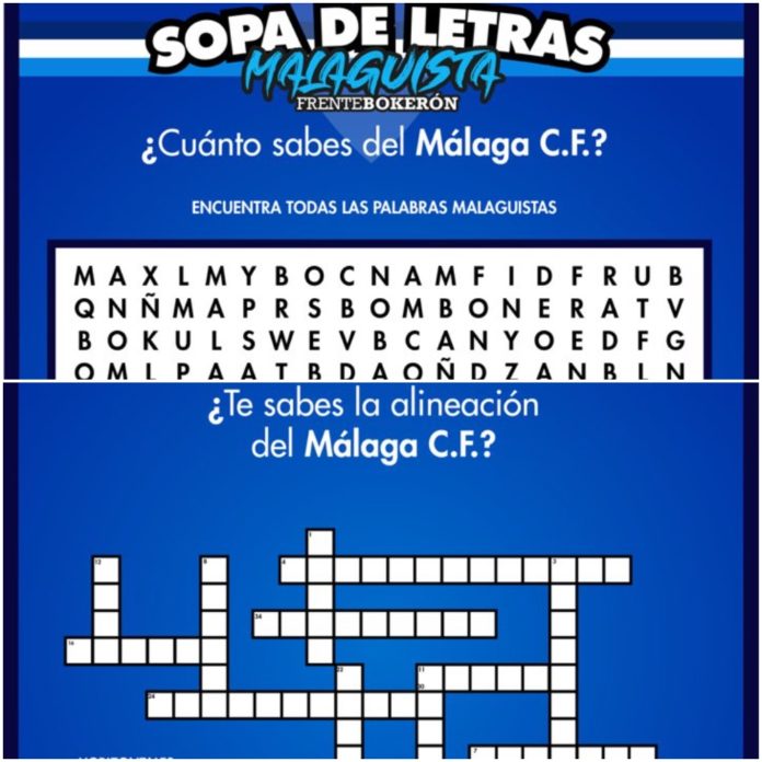 Sopa de letras y crucigrama malaguistas