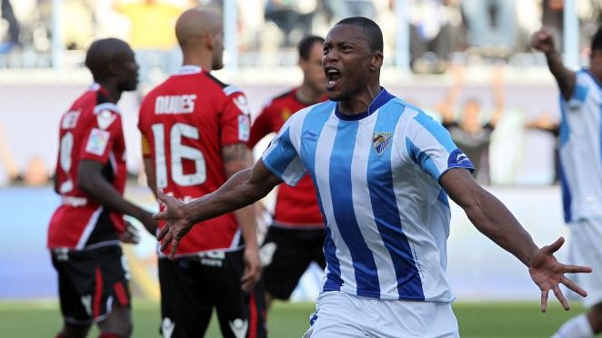 Baptista celebra un gol ante el Mallorca