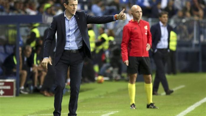 Unzué en un partido en La Rosaleda