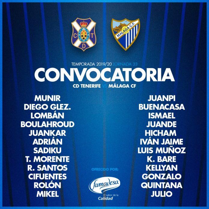 Lista de 24 convocados para Tenerife