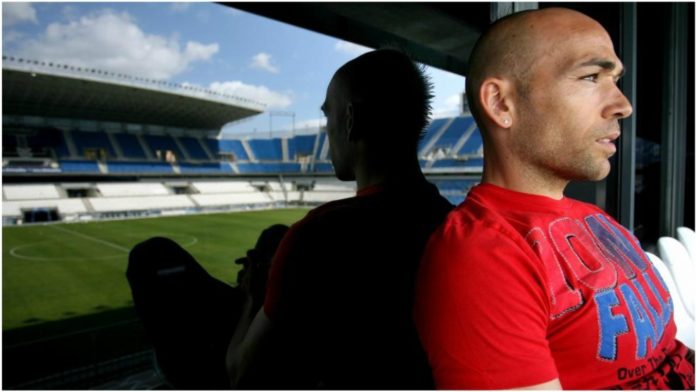 Manolo Gaspar en un entrenamiento del Málaga