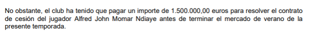 N'Diaye pago por cesión