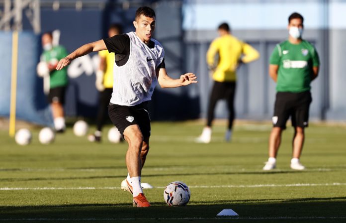 Rahmani en un entrenamiento del Málaga