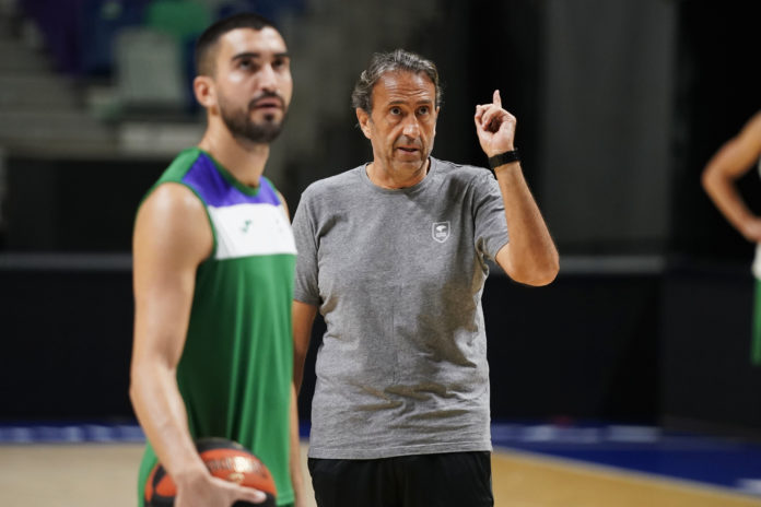 Casimiro y Jaime Fernández, entrenamiento Unicaja