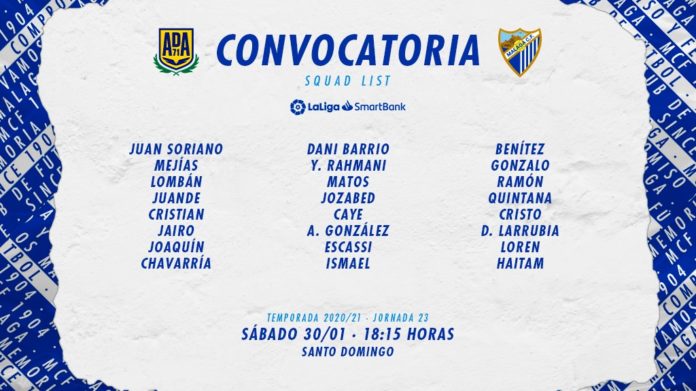 Convocatoria Málaga Alcorcón