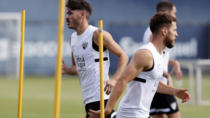 Jozabed en un entrenamiento en el Anexo de la Rosaleda