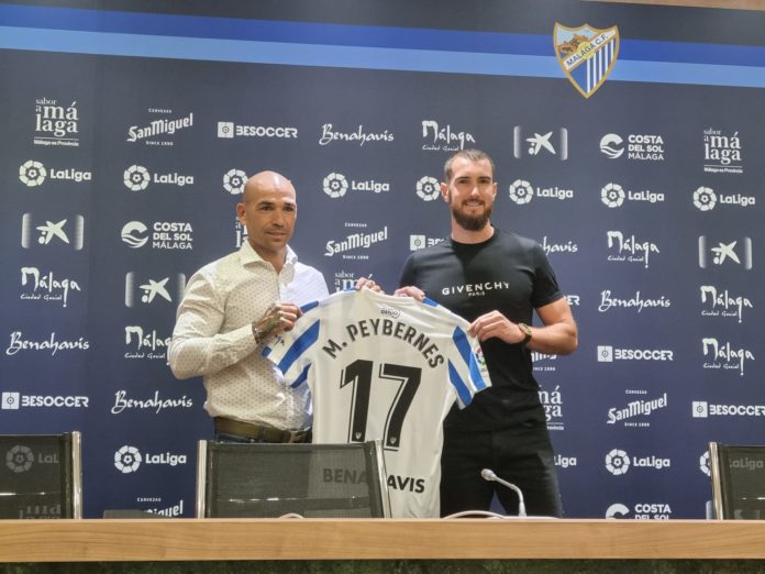 Pey junto a Manolo Gaspar en su presentación como jugador del Málaga CF| FB