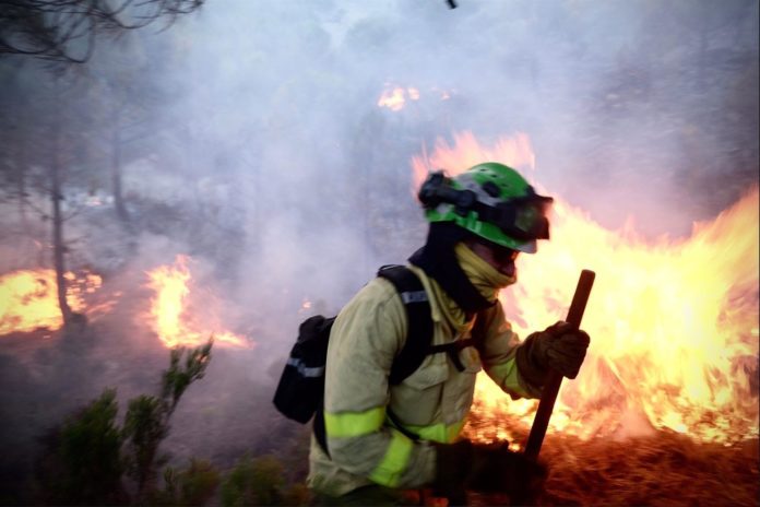 Los medios aéreos retoman sus tareas contra el fuego de Sierra Bermeja