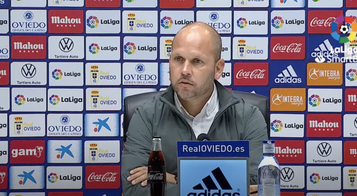 José Alberto en rueda de prensa tras el partido en Oviedo
