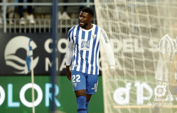 Sekou Gassama tras anotar el gol de la victoria de su equipo ante Las Palmas