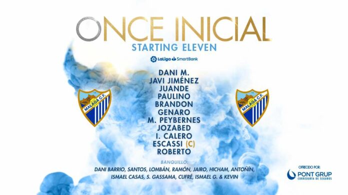Calero y Jozabed, principales novedades del once del Málaga ante el Tenerife