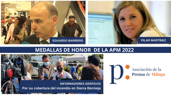 Eduardo Barrero y Pilar Martínez, Medallas de Honor del Periodista de la Asociación de la Prensa de Málaga
