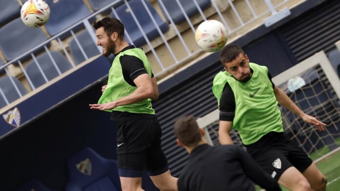 Pey e Ismael en un entrenamiento en La Rosaleda | Pepe Ortega: MCF