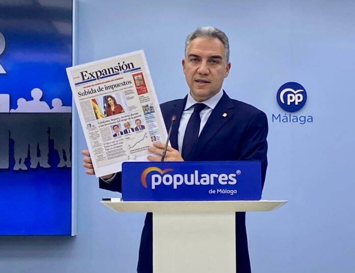 El presidente del Comité Electoral del Partido Popular de Andalucía y presidente del PP de Málaga, Elías Bendodo,
