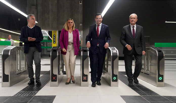 Moreno inaugura la estación Guadalmedina, el último hito antes de la llegada del Metro al Centro de Málaga