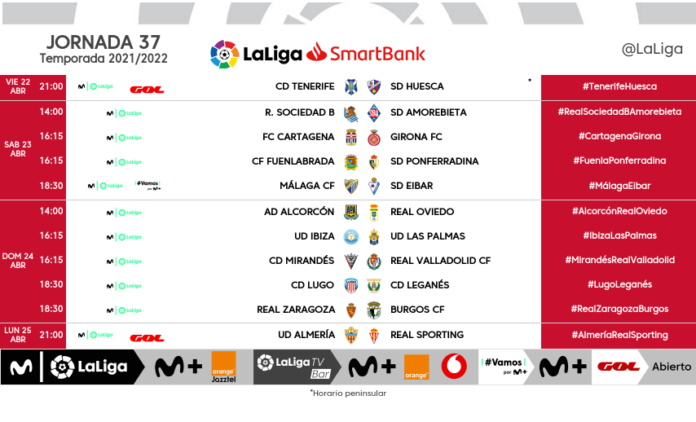 Conocen cuándo se disputarán los partidos de la jornada 37 de #LaLigaSmartBank