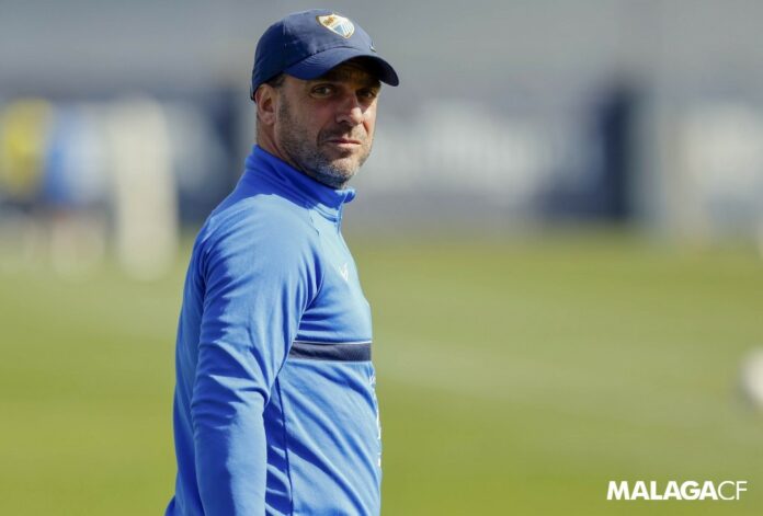 Guede en un entrenamiento con el Málaga