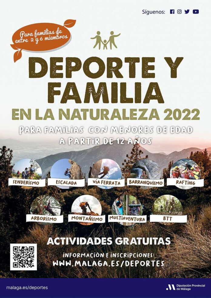 El programa ´Deporte y familia en la naturaleza´ oferta diferentes actividades de aventura de forma gratuita