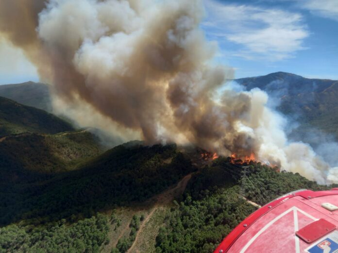 La Junta activa el nivel 1 del Plan de Emergencias por el incendio forestal de Pujerra