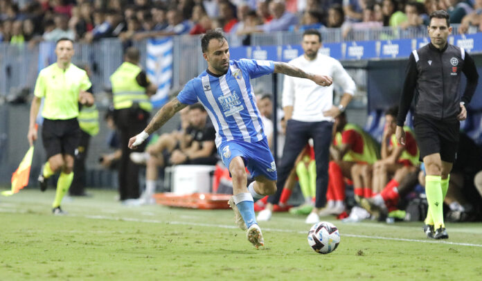 Javi Jiménez, en una acción del Málaga - Andorra | Marilú Báez