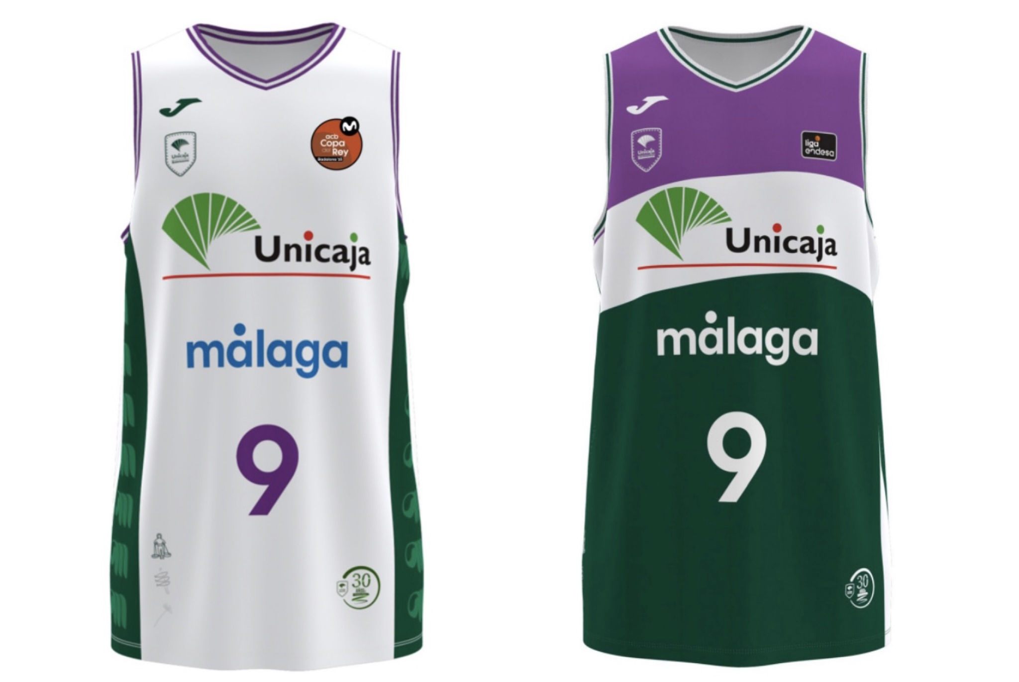 La nueva equipación del Unicaja Baloncesto que representa la bandera de  Málaga