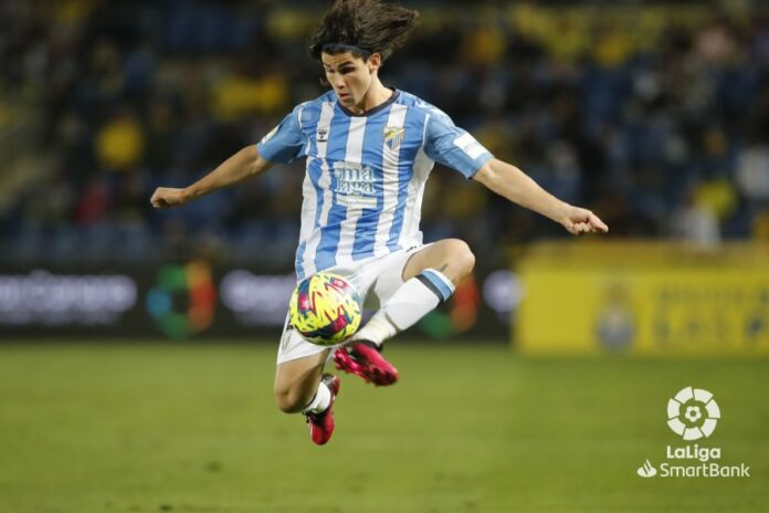 Álex Calvo en su debut, con gol, ante Las Palmas