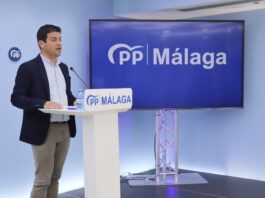 El coordinador general del PP de Málaga, Cristóbal Ortega, en rueda de prensa