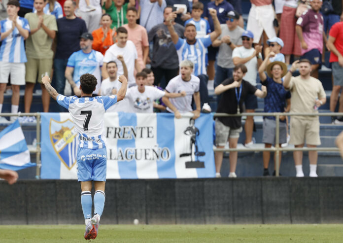 Juanmita celebra el 1-0 ante el Real Jaén | MCF