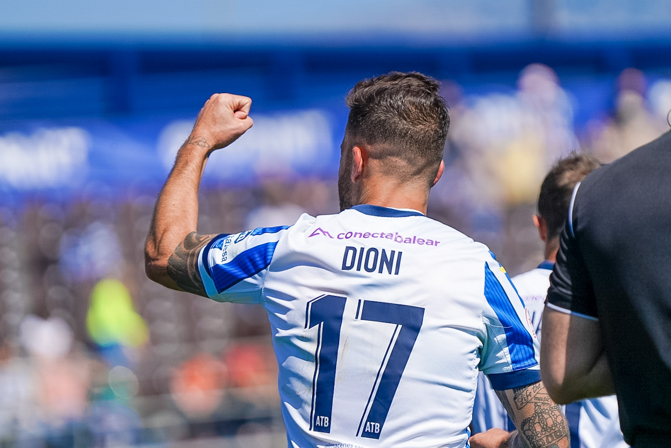 Dioni celebra un gol con el Atlético Baleares
