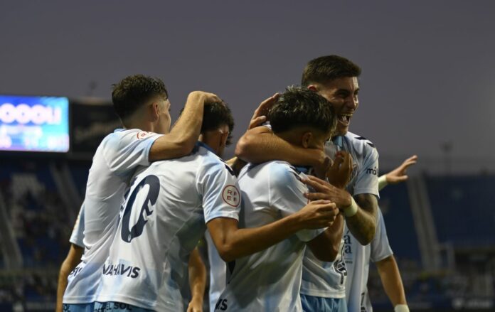 El Málaga celebra el gol de Kevin
