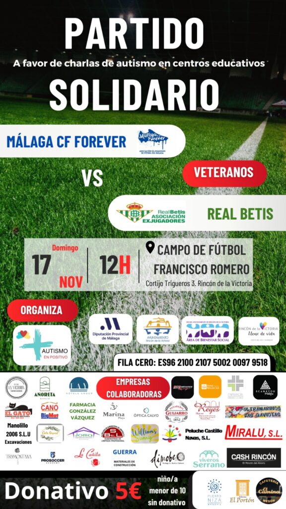 Rincón de la Victoria acogerá el partido solidario entre veteranos del