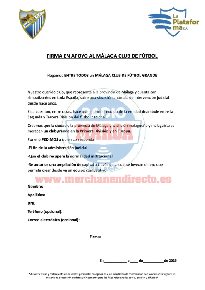 recogida firmas plataforma MCF