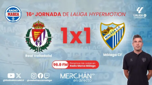 NOTAS Y 1X1 DEL MÁLAGA ANTE EL VALLADOLID