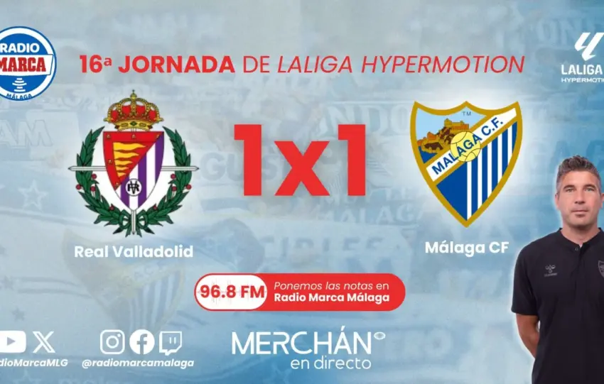NOTAS Y 1X1 DEL MÁLAGA ANTE EL VALLADOLID