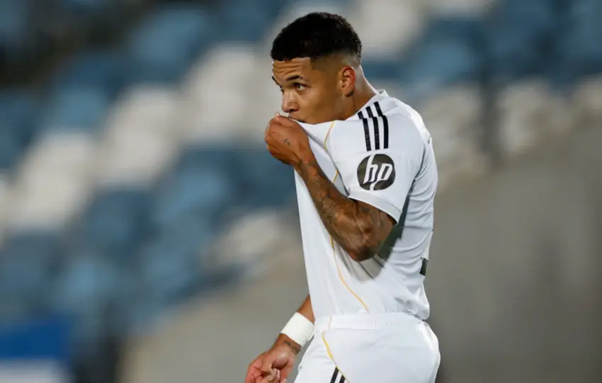 Loren Zúñiga después de marcar un doblete con el Real Madrid Castilla || Foto: MARCA