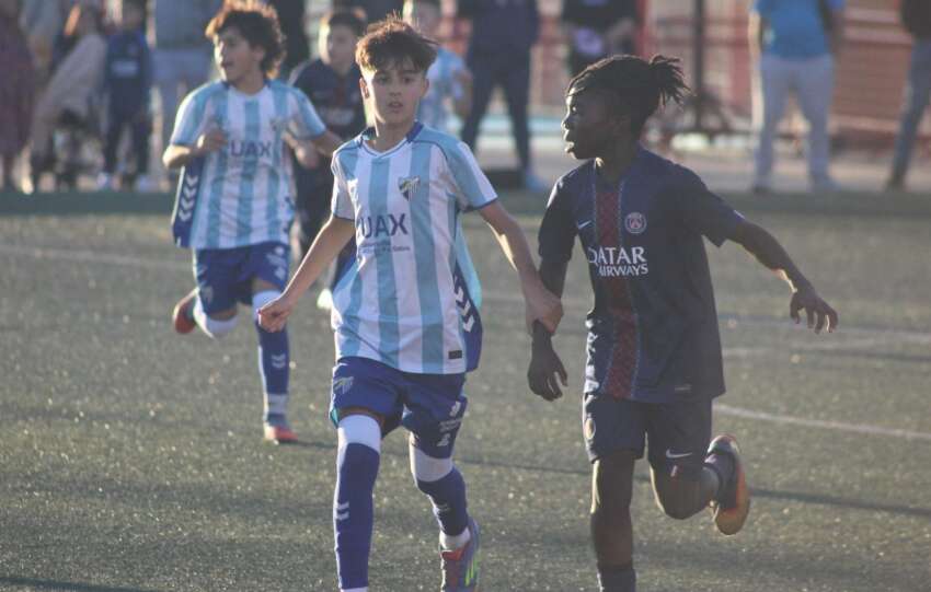 El Málaga CF Alevín revive la Champions en Almería contra PSG y Milán