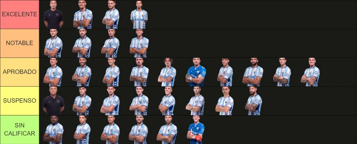 Estas son las notas del Málaga CF en la primera vuelta