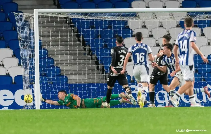 Gol Malaga CF Real Sociedad B Herrero