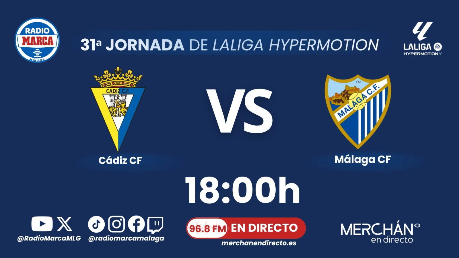 Sigue aquí en directo el derbi entre el Cádiz CF y el Málaga CF