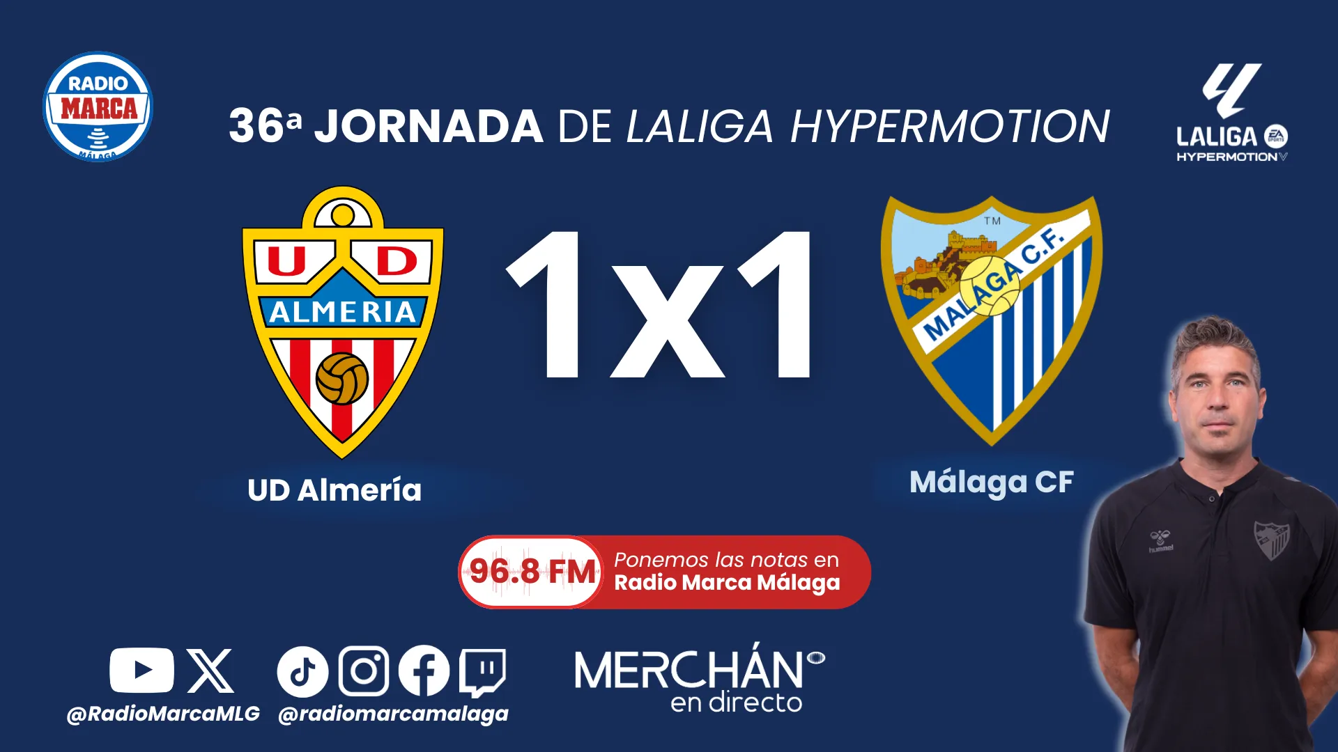 Este es el 1×1 y las notas del Málaga CF ante la UD Almería