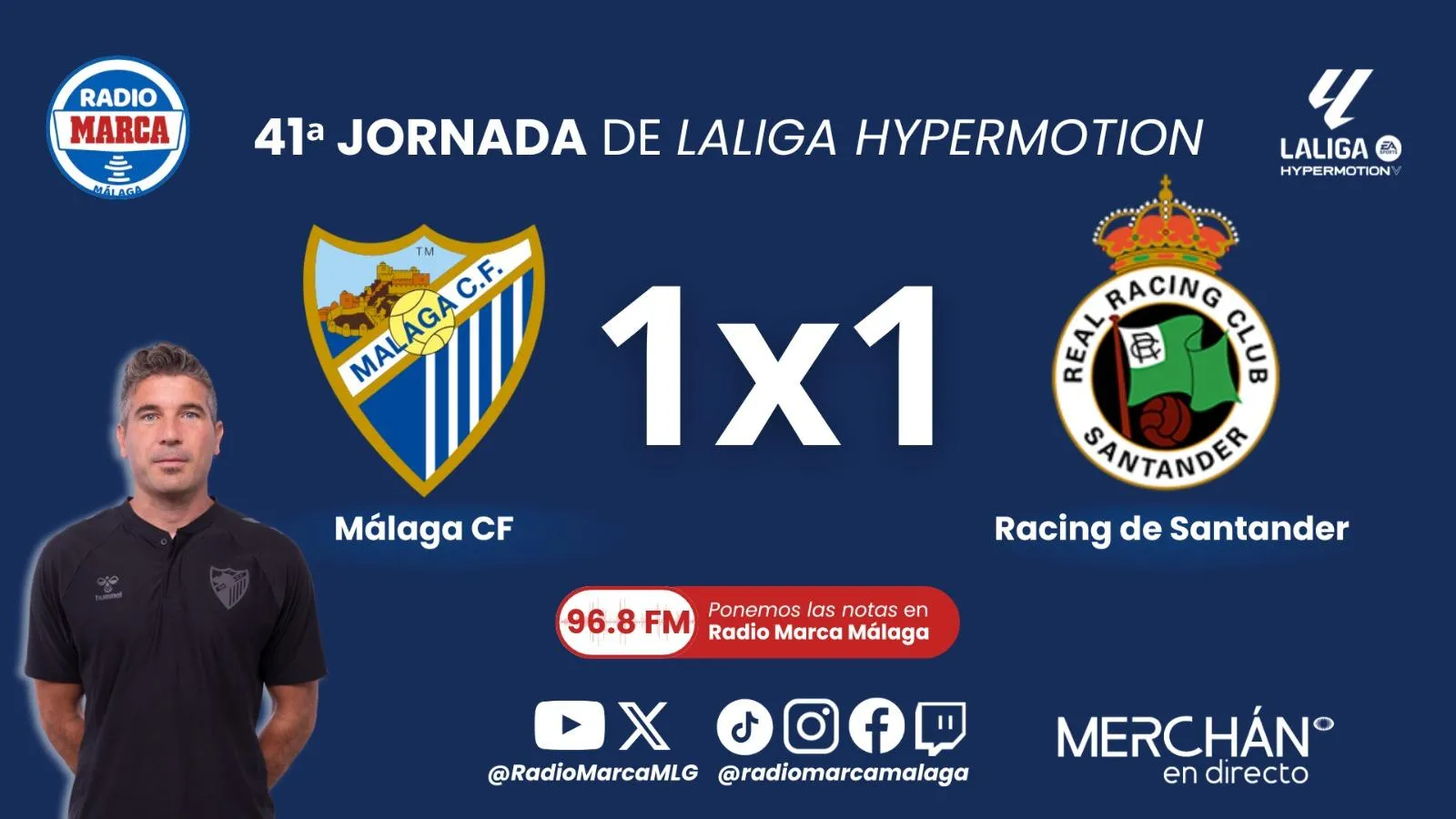 Estas son las notas y el 1x1 del Málaga CF en su partido ante el Racing