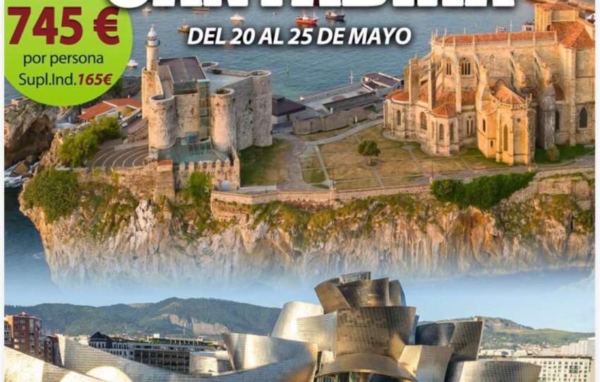 Cartel viaje para mayores a Cantabria y Pais Vasco