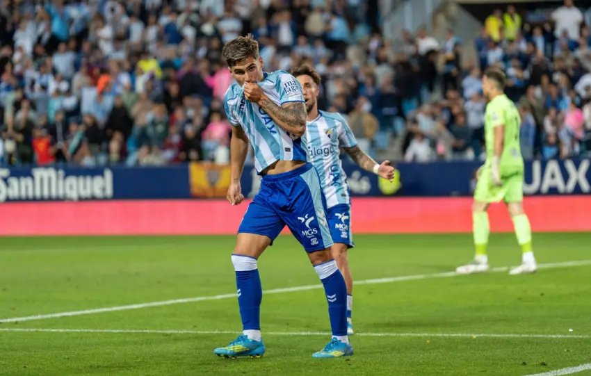 Celebracion Chupete gol Malaga CF