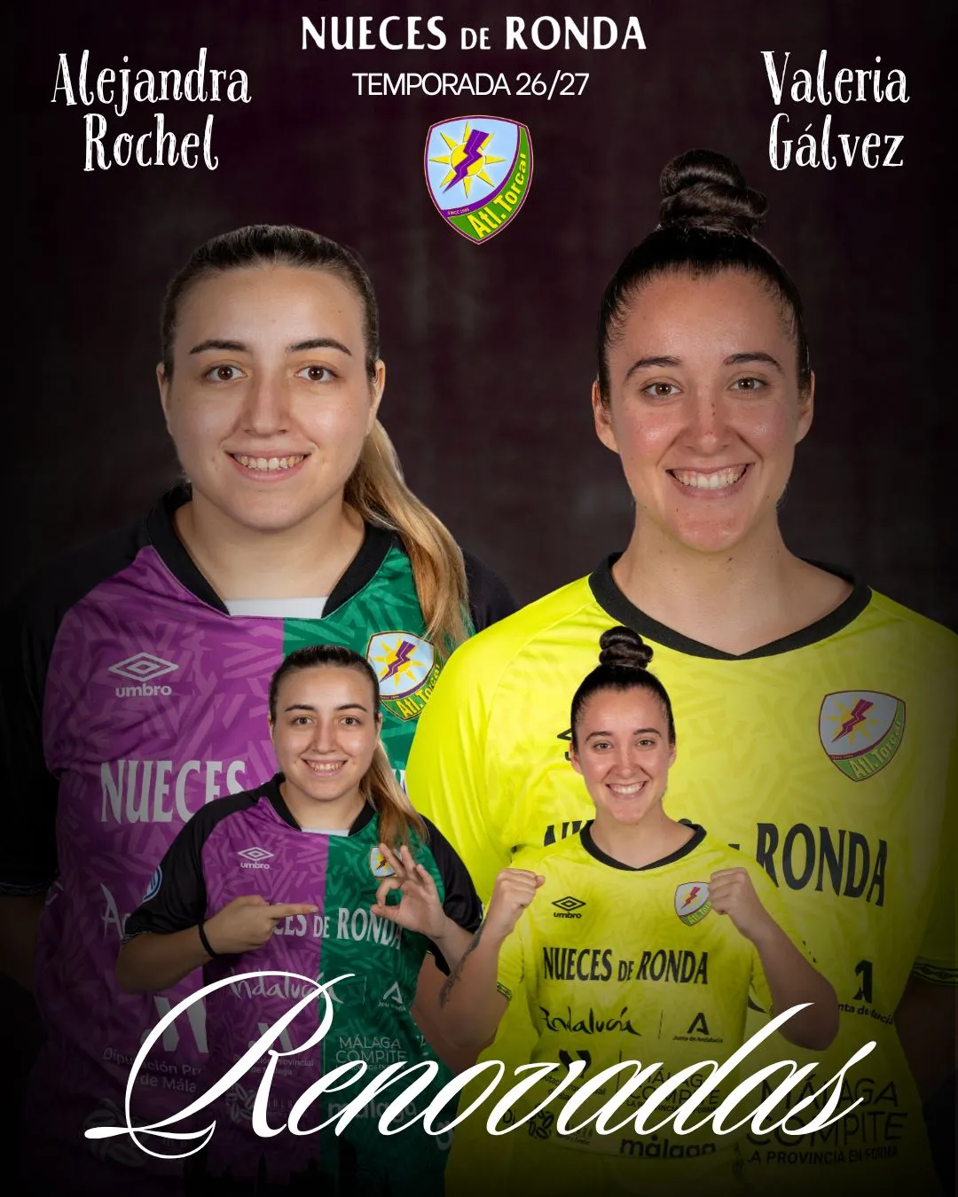 Radio Marca 26 Valeria y Alejandra renuevan con el Nueces de Ronda Atlético Torcal para seguir liderando el proyecto en Primera División