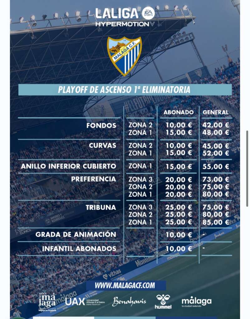 El Málaga CF saca a la venta las entradas para el playoff... ¡los abonados también tendrán que pagar! 1 WhatsApp Image 2026 05 31 at 21.33.20