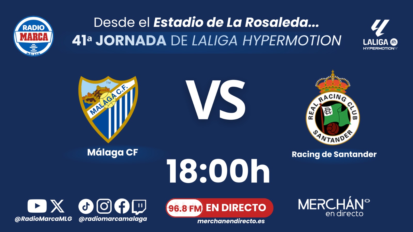 Sigue aquí en directo el Málaga CF - Racing de Santander