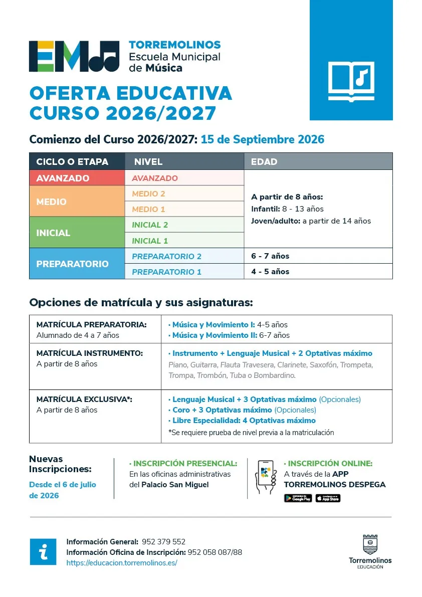 La Escuela Municipal de Música de Torremolinos inicia el periodo de renovación de matrículas 3 61 - ESCUELA MÚSICA TORREMOLINOS